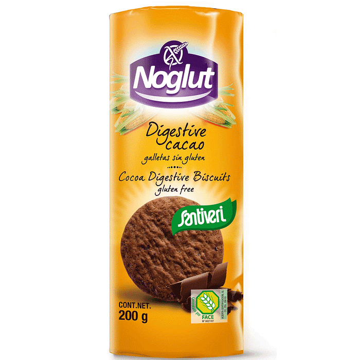 Noglut Bolachas Digestivas Cacau, sem glúten