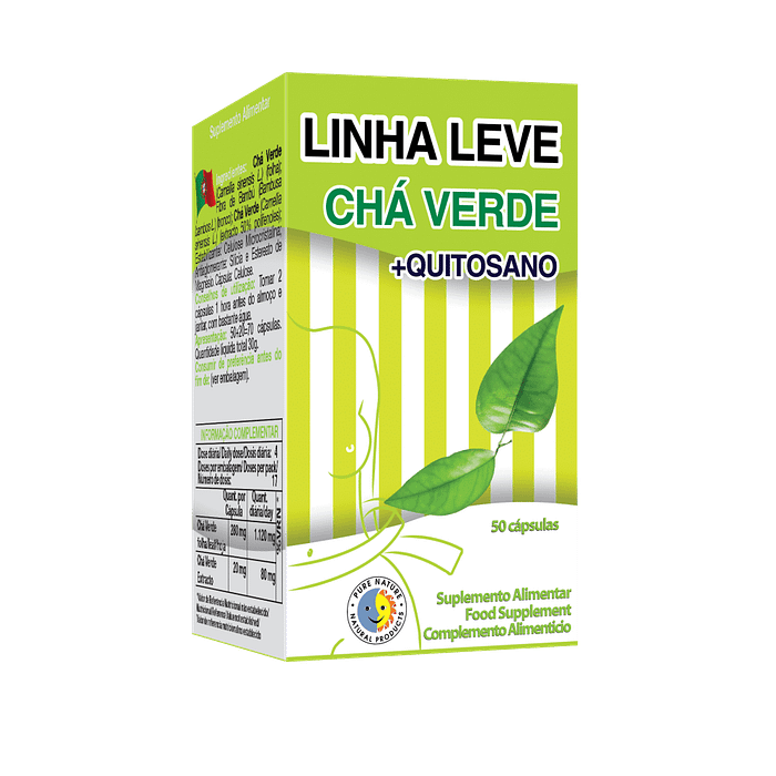 Linha Leve Chá Verde + Quitosano, suplemento alimentar