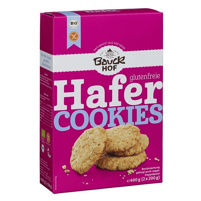 Preparado para Biscoitos de Aveia, com ingredientes biológicos, sem glúten, vegan