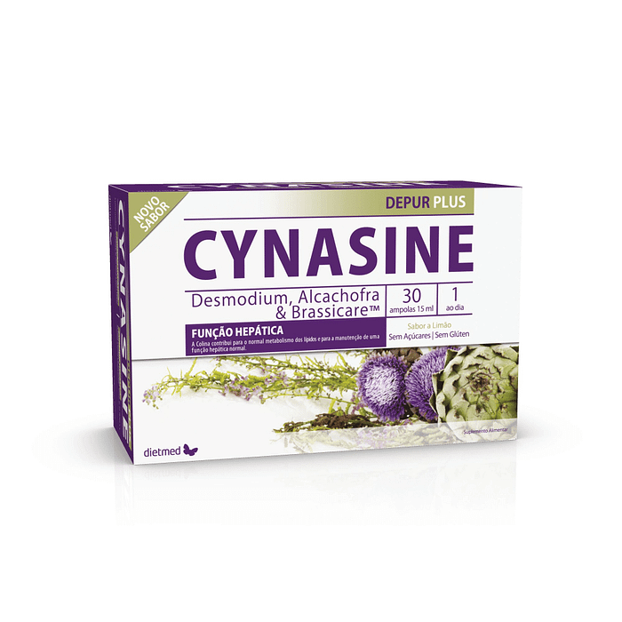 Cynasine Depur Plus, suplemento alimentar sem açúcar, sem glúten