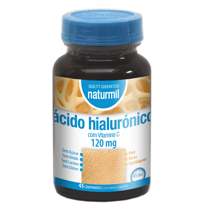 Ácido Hialurónico, suplemento alimentar sem açúcar, sem amido, sem glúten, sem lactose