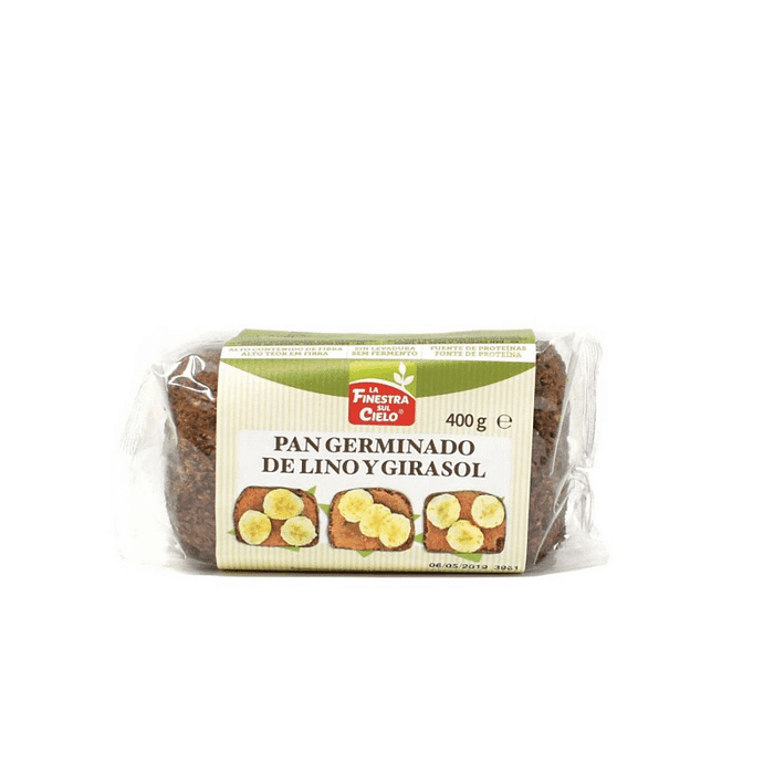 Pão de Trigo Germinado com Semente de Linhaça e Girassol de ingredientes biológicos