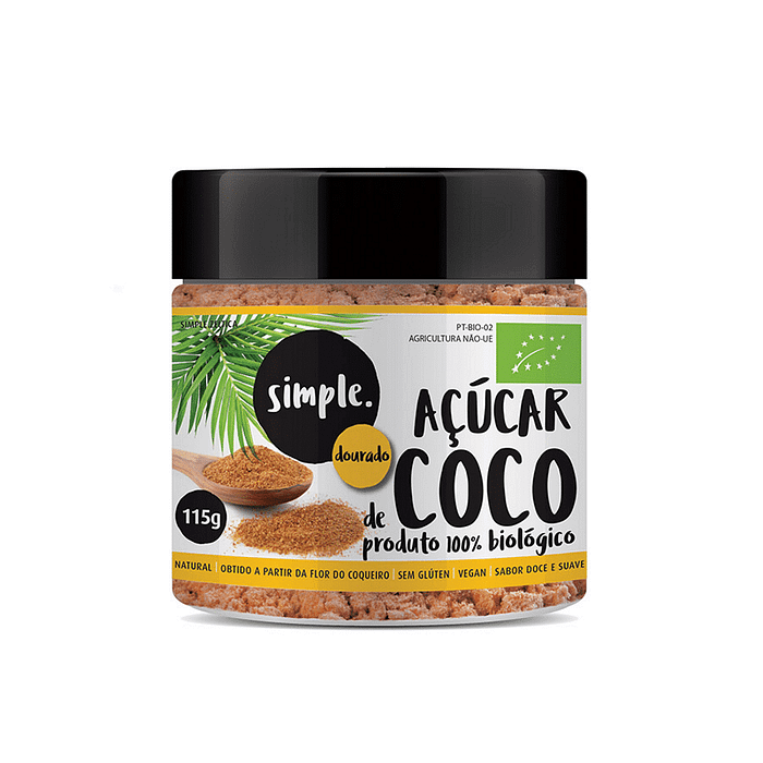 Açúcar de Coco Dourado, biológico, sem glúten, vegan