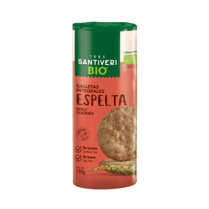 Bolachas Integrais com Espelta, com ingredientes biológicos, sem lactose, vegan