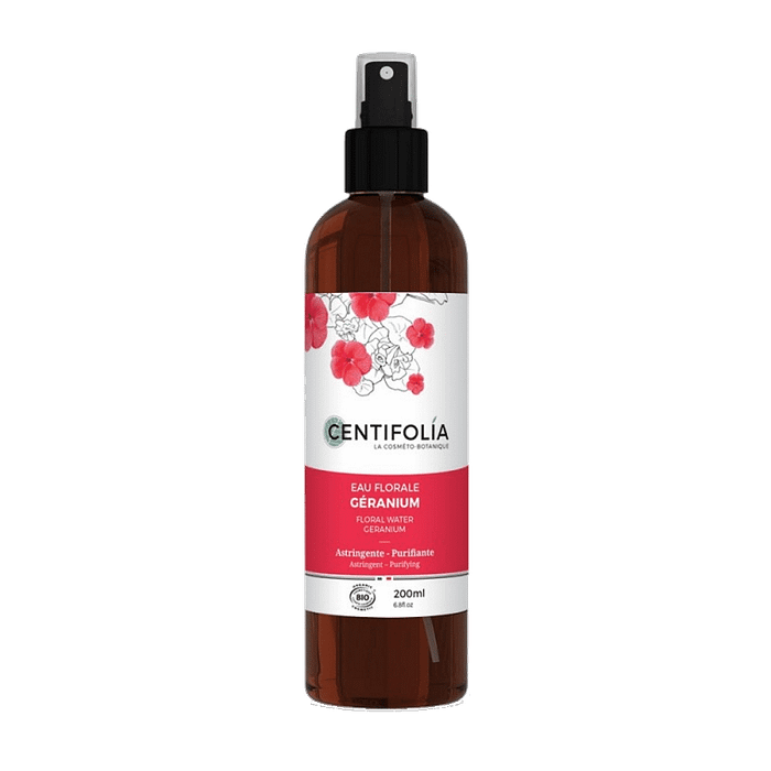 Água Floral de Gerânio, com ingredientes biológicos