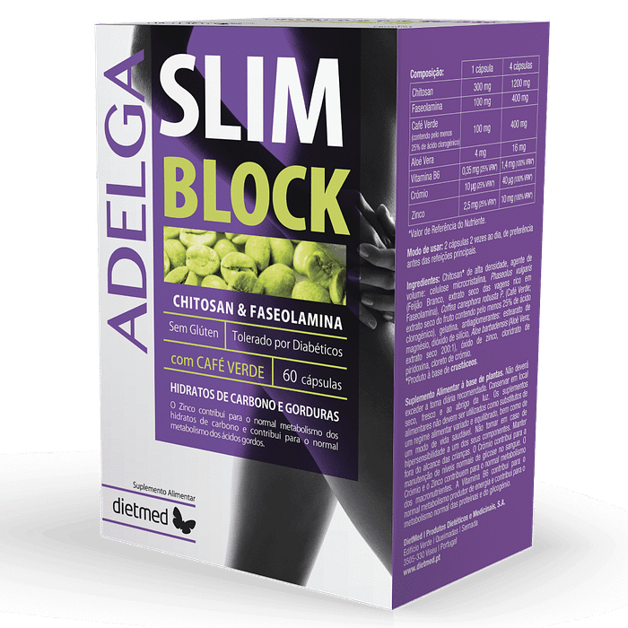 Adelgaslim Block, suplemento alimentar sem glúten