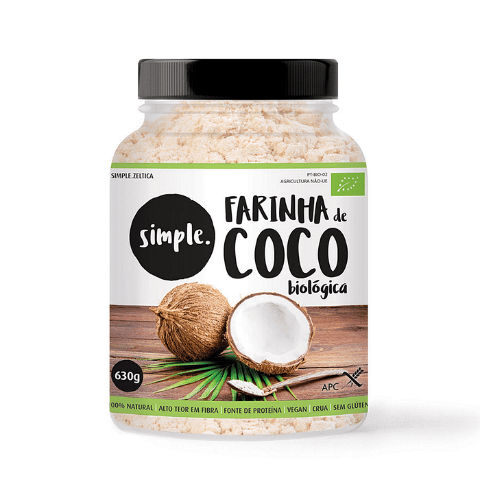 Farinha de Coco Biológica, sem glúten, vegan