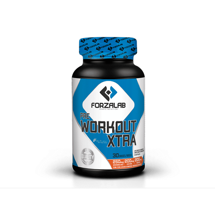 Pre-Workout XTRA, suplemento alimentar sem açúcar, sem glúten, sem lactose, sem soja