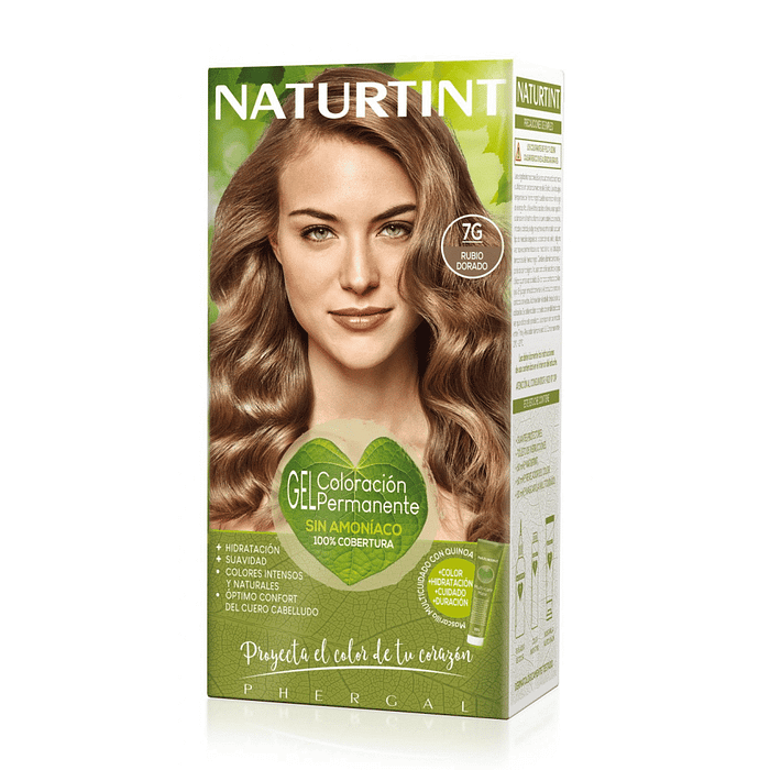 Gel Coloração Permanente Louro Dourado 7G, cosmética vegan