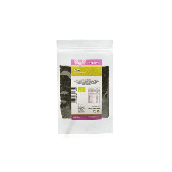 Alga Nori (em Folha), biológico, sem glúten, sem lactose, sem soja, vegan, vegetariano