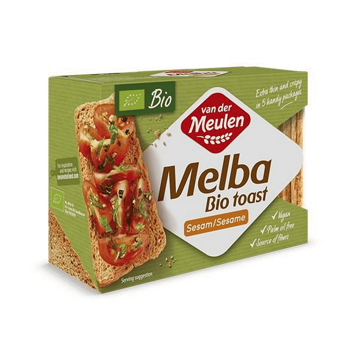 Tostas Melba, com ingredientes biológicos, vegan