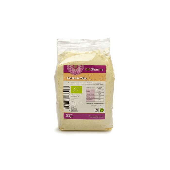 Farinha de Milho, biológico, sem glúten, sem lactose, sem soja, vegan, vegetariano