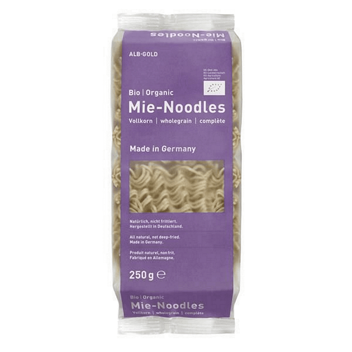 Noodles de Trigo Integral, com ingredientes biológicos