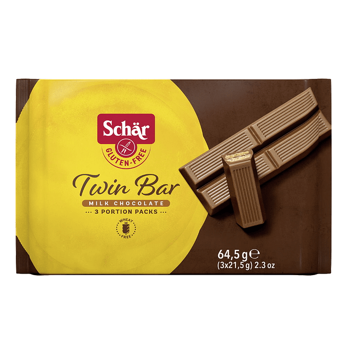 Wafer Twinbar Chocolate Leite, sem glúten