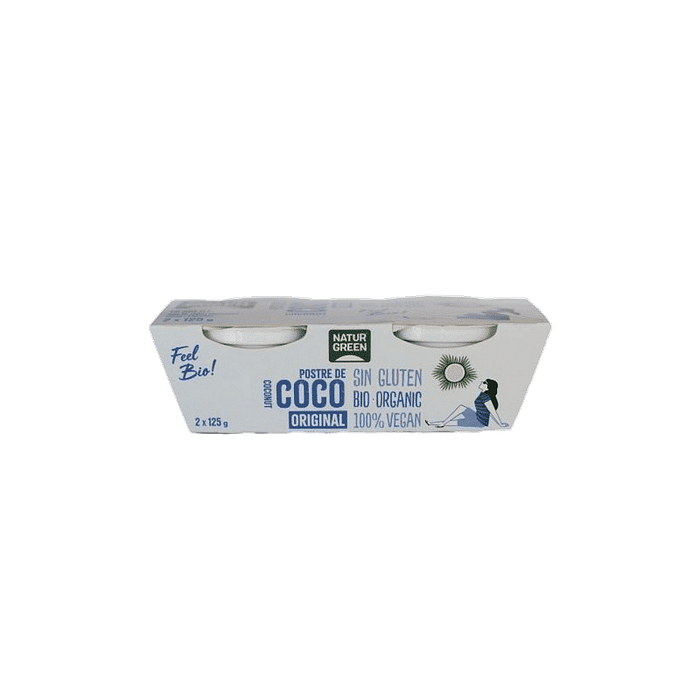 Sobremesa de Coco, ingredientes biológicos, sem glúten, vegan