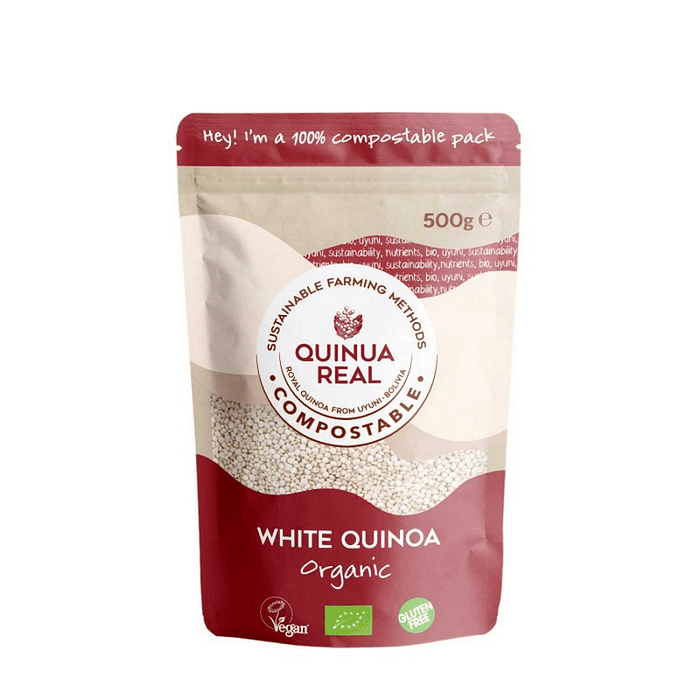 Quinoa Real Bio, de origem biológica, sem glúten e adequado a vegans