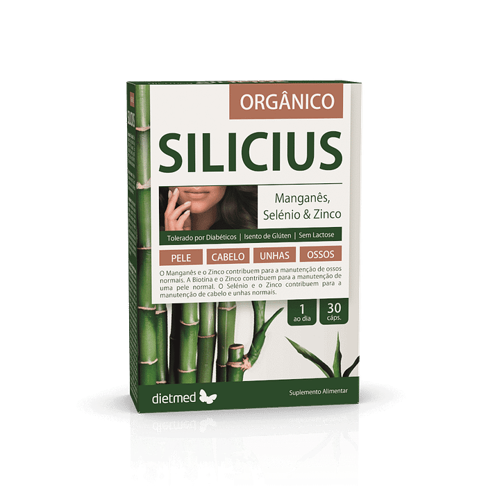 Silicius Orgânico, suplemento alimentar sem glúten, sem lactose, sem soja