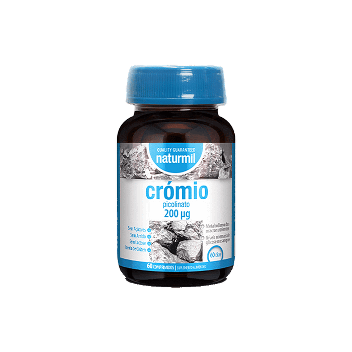 Crómio Picolinato, suplemento alimentar sem açúcar, sem glúten, sem lactose, sem soja
