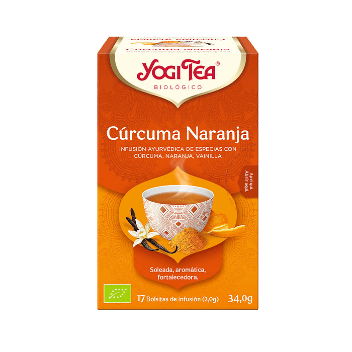 Infusão Curcuma Laranja, biológico, sem glúten, vegan