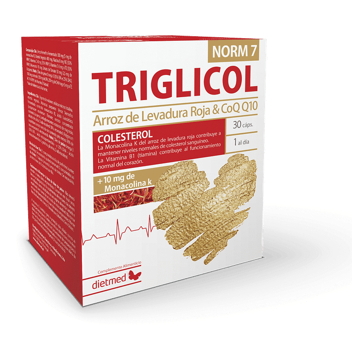 Triglicol Norm7, suplemento alimentar sem açúcar, sem amido, sem glúten, sem lactose, sem soja