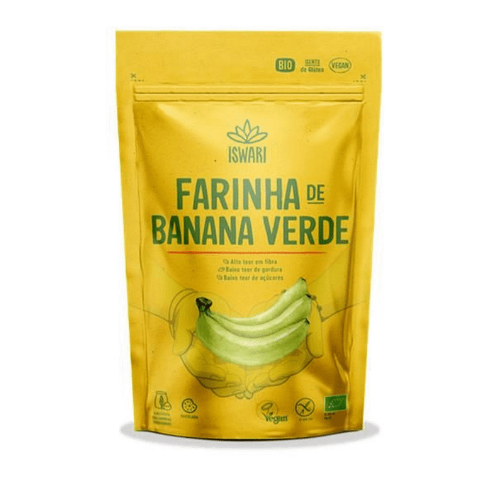 Farinha de Banana Verde, de agricultura biológica, sem glúten e adequada a vegans