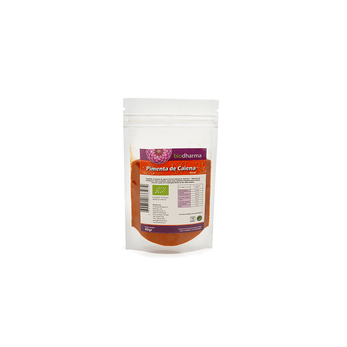 Pimenta de Caiena, biológico, sem glúten, sem lactose, sem soja, vegan