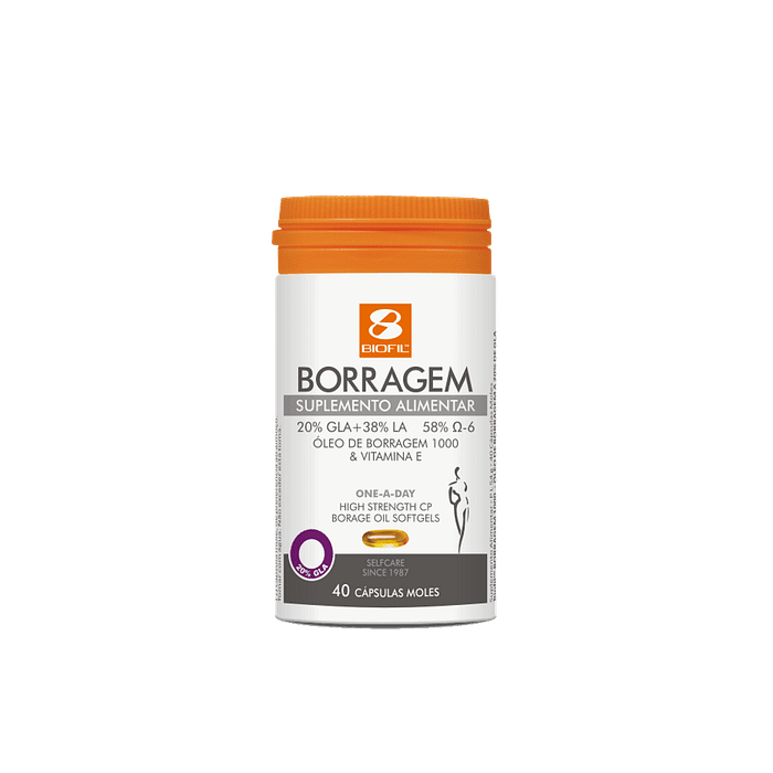 Borragem 1000, suplemento alimentar sem açúcar, sem glúten e sem lactose