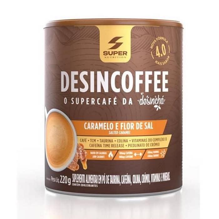 Desincoffee sabor a caramelo e flor de sal, sem glúten, sem lactose, vegan, vegetariano