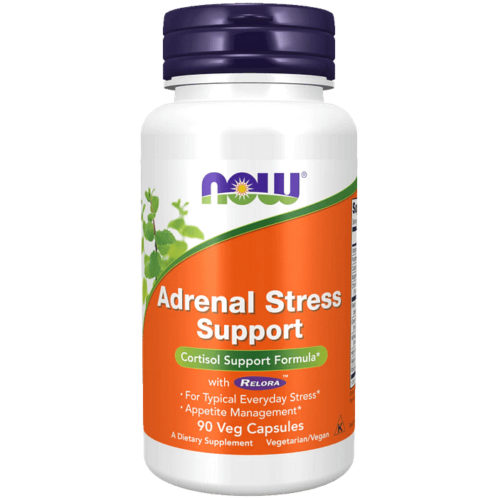 Adrenal Stress Support, suplemento alimentar sem glúten, vegan, vegetariano