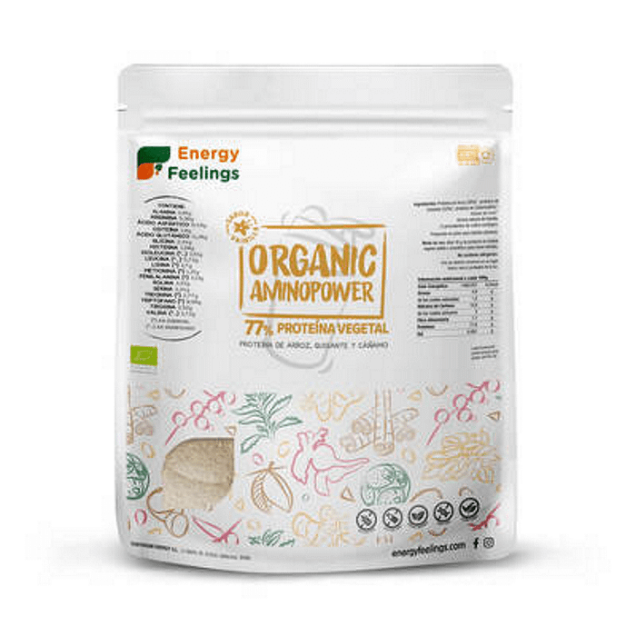 Organic Aminopower Baunilha 77% Proteína, biológico, vegan, sem glúten