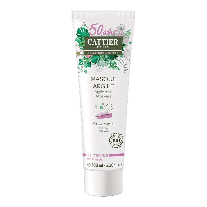 Máscara Facial Argila Rosa Pele Sensível, com ingredientes biológicos