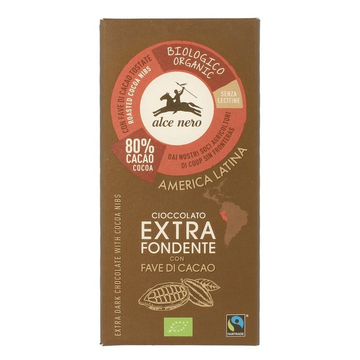Chocolate Negro 80% com Pepitas com ingredientes de origem biológica