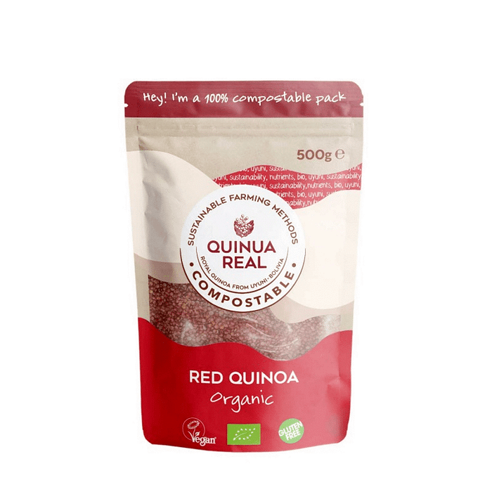 Grão Vermelho de Quinoa Real sem glúten, adequado a vegans