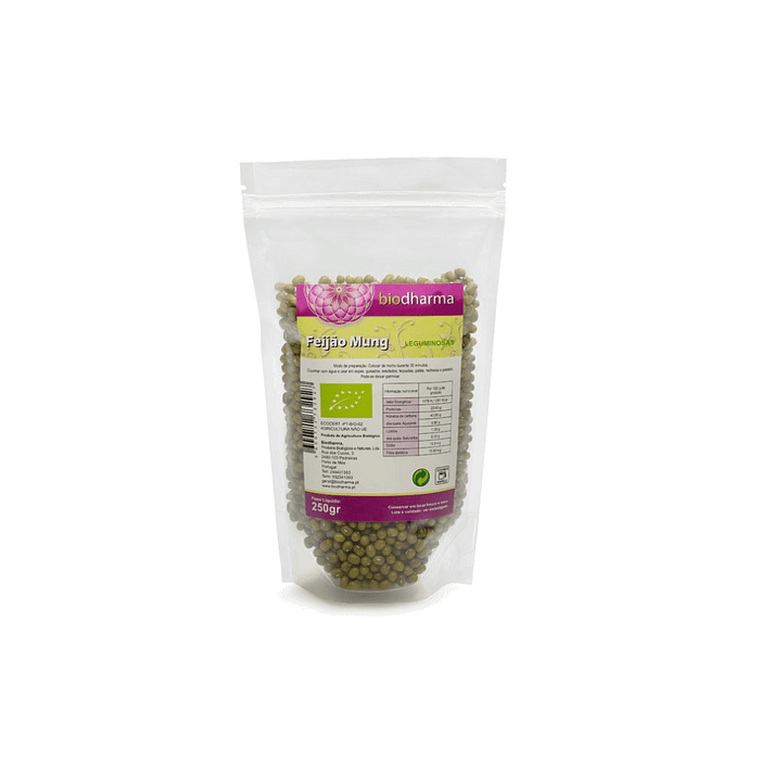 Feijão Mung, biológico, sem glúten, sem lactose, sem soja, vegan, vegetariano