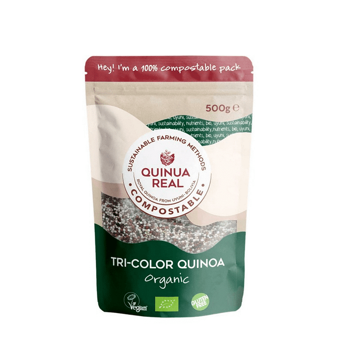 Quinoa Real 3 Cores biológica, sem glúten e adequada a vegans