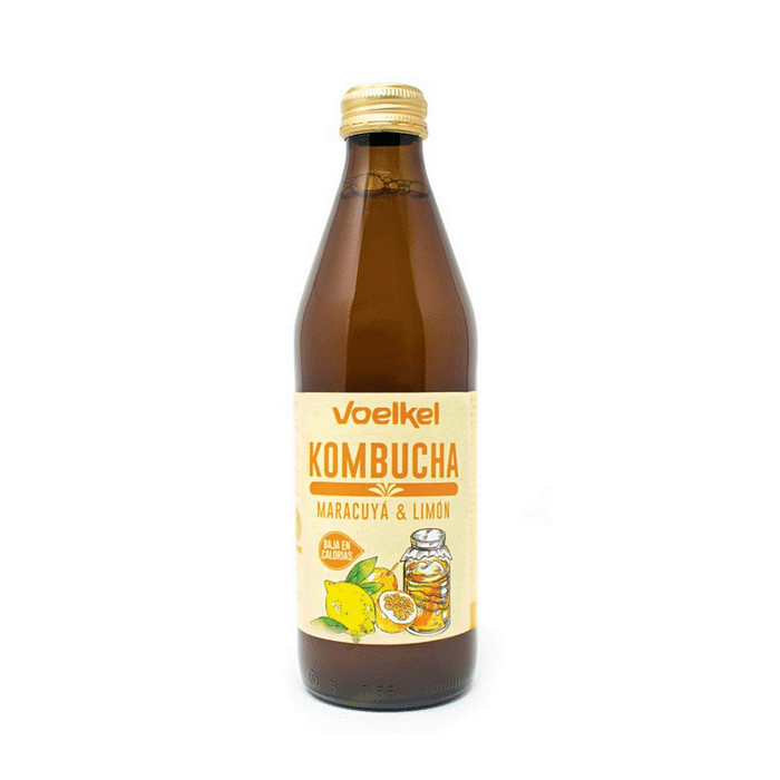 Kombucha Maracujá e Cânhamo, bebida com ingredientes biológicos