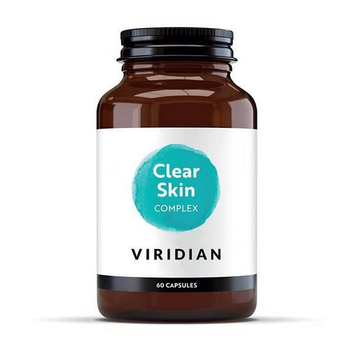 Clear Skin Complex, suplemento alimentar sem glúten, sem lactose, sem soja, vegan e vegetariano
