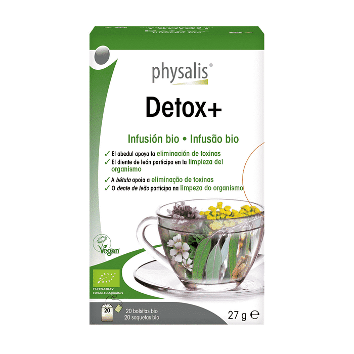 Infusão Detox +, biológica, vegan
