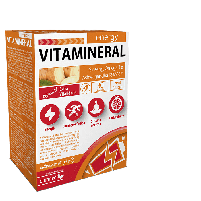 Vitamineral, suplemento alimentar sem açúcar, sem glúten, sem lactose