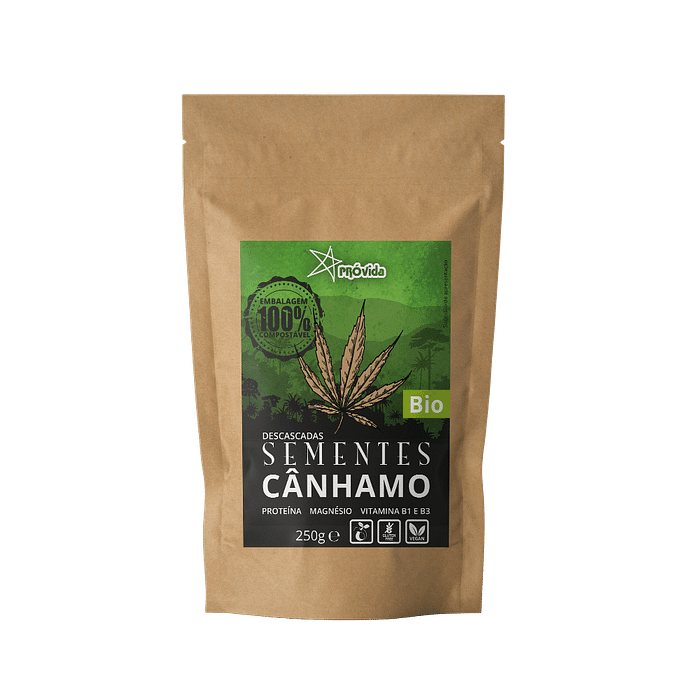 Sementes de Cânhamo Descascadas, biológico, sem glúten, vegan