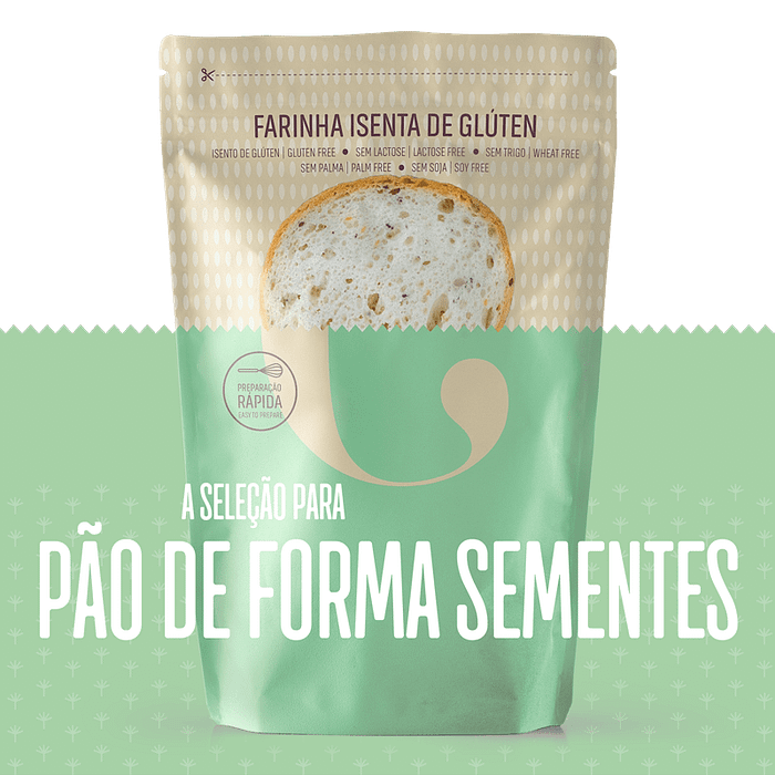 Farinha Pão de Forma Sementes, sem glúten, sem lactose