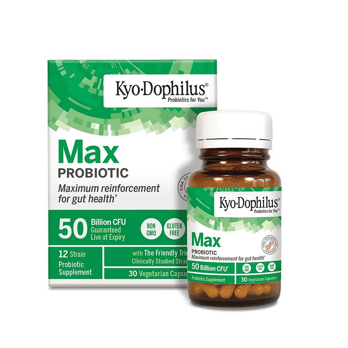 Kyo-Dophilus Max Probiotic, suplemento alimentar sem glúten, adequado a vegans