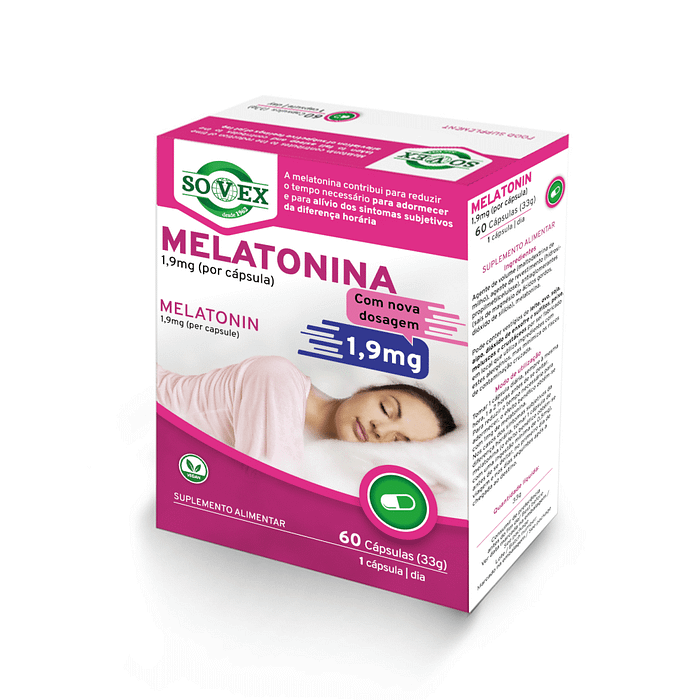 Melatonina 1.9mg, suplemento alimentar vegan