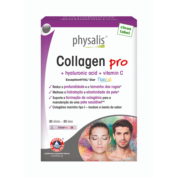 Collagen Pro, com ácido hialurónico e vitamina C, para a pele