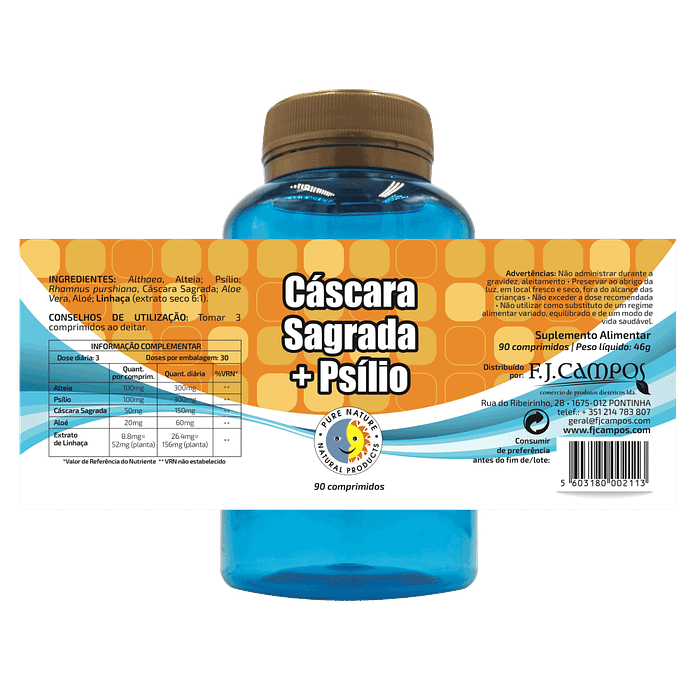 Cáscara Sagrada + Psílio, suplemento alimentar