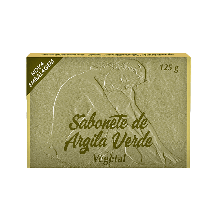 Sabonete de Argila Verde Vegetal, cuida da pele sensível e delicada