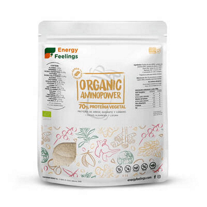 Organic Aminopower Cacau 73% Proteína, biológico, vegan, sem glúten