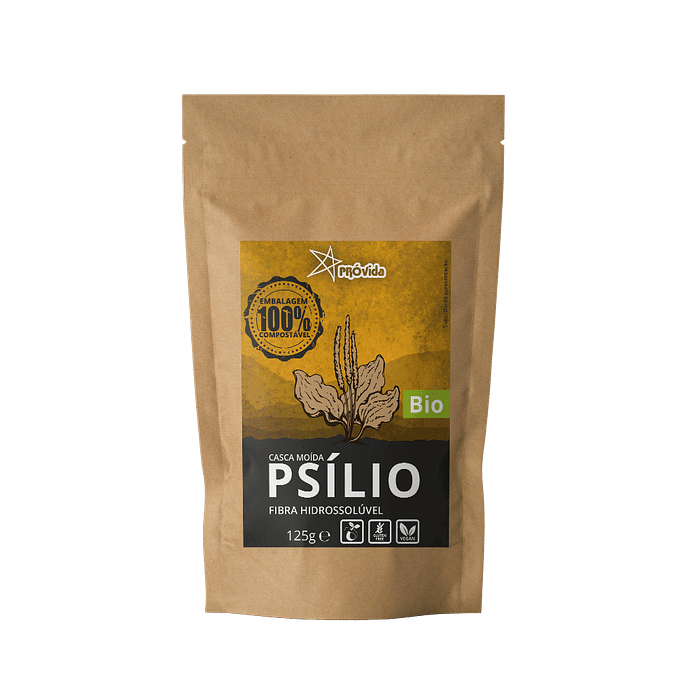 Fibra Psílio (Casca Moída), biológico, sem glúten, vegan