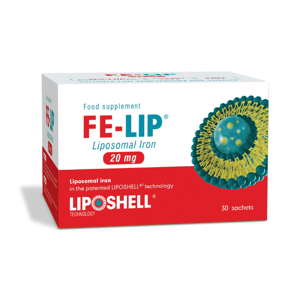 FE-LIP, suplemento alimentar sem açúcar, sem glúten
