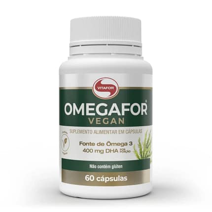 Omegafor Vegan Cápsulas Vitafor Função Cerebral Visão Memória Foco Diário Suplemento